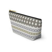 Ribbon Candy Accessory Pouch w T-bottom in Brown